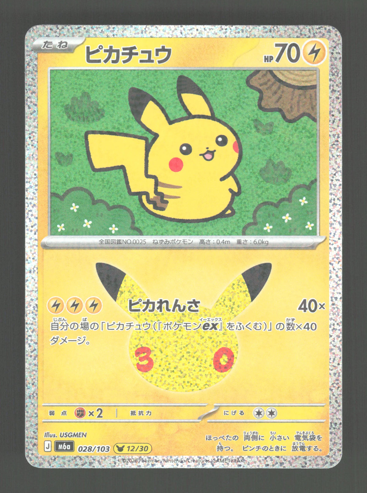 028/103 Pikachu HOLO JP - 30th Celebration