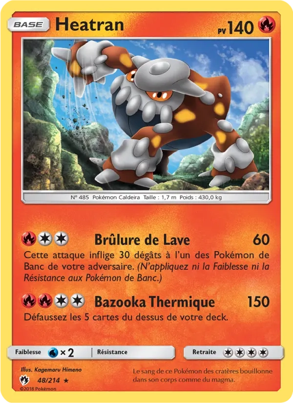 48/214 Heatran HOLO - Tonnerre Perdu