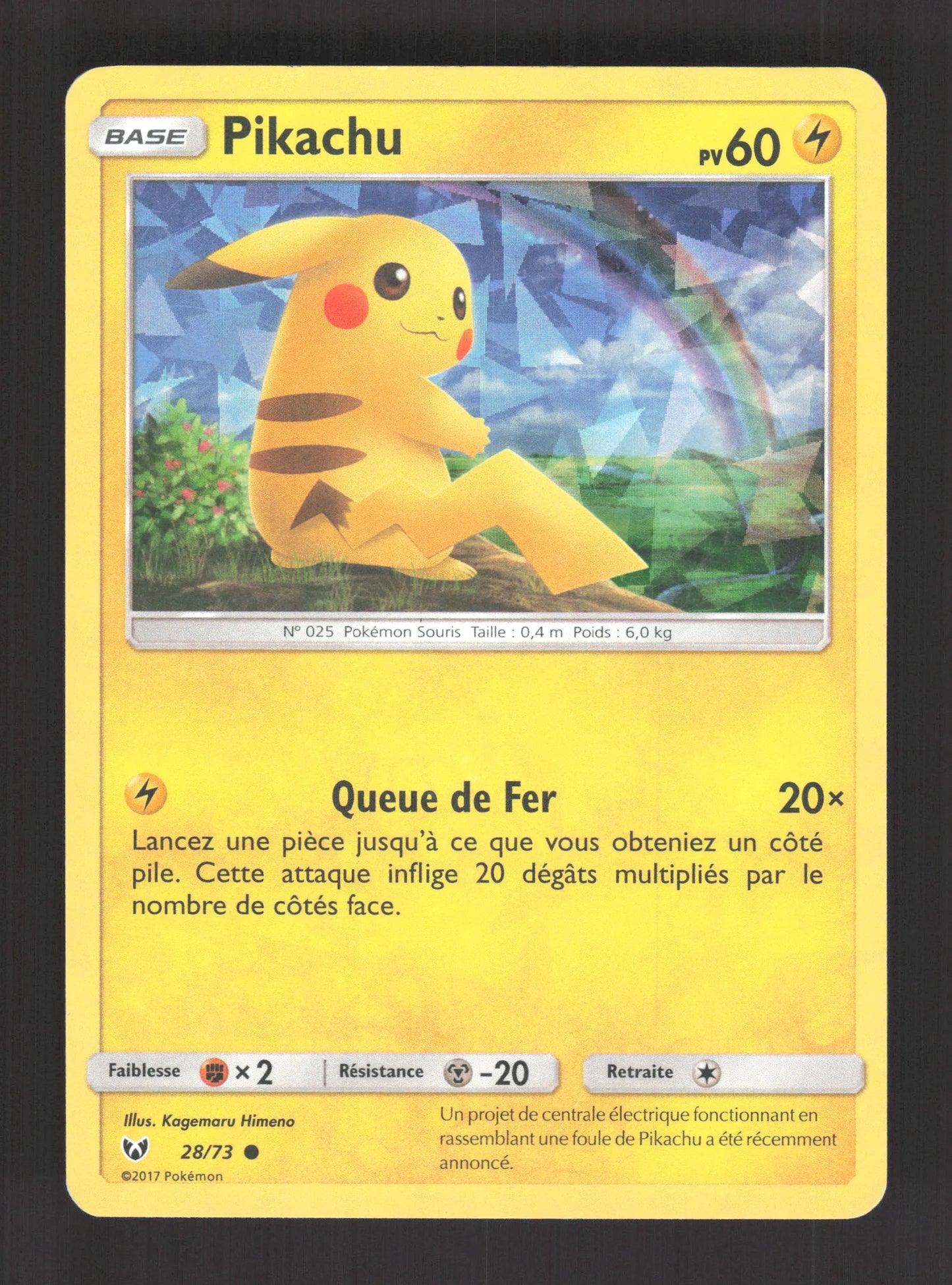 28/73 Pikachu HOLO MOSAIQUE - Légendes Brillantes