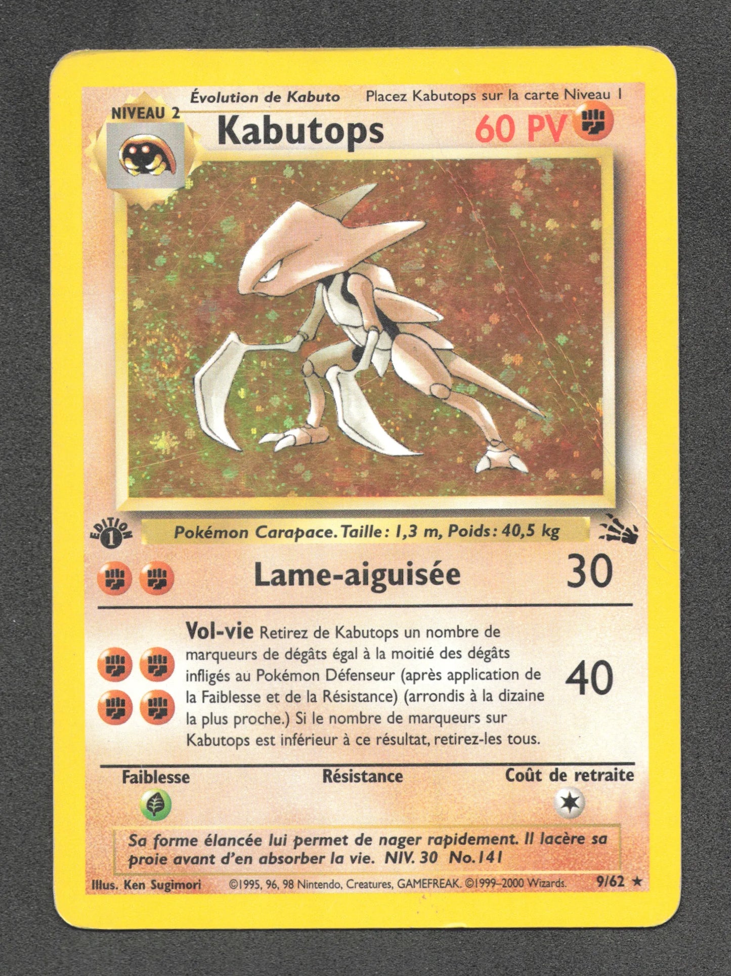 9/62 Kabutops HOLO ED1 - Fossile