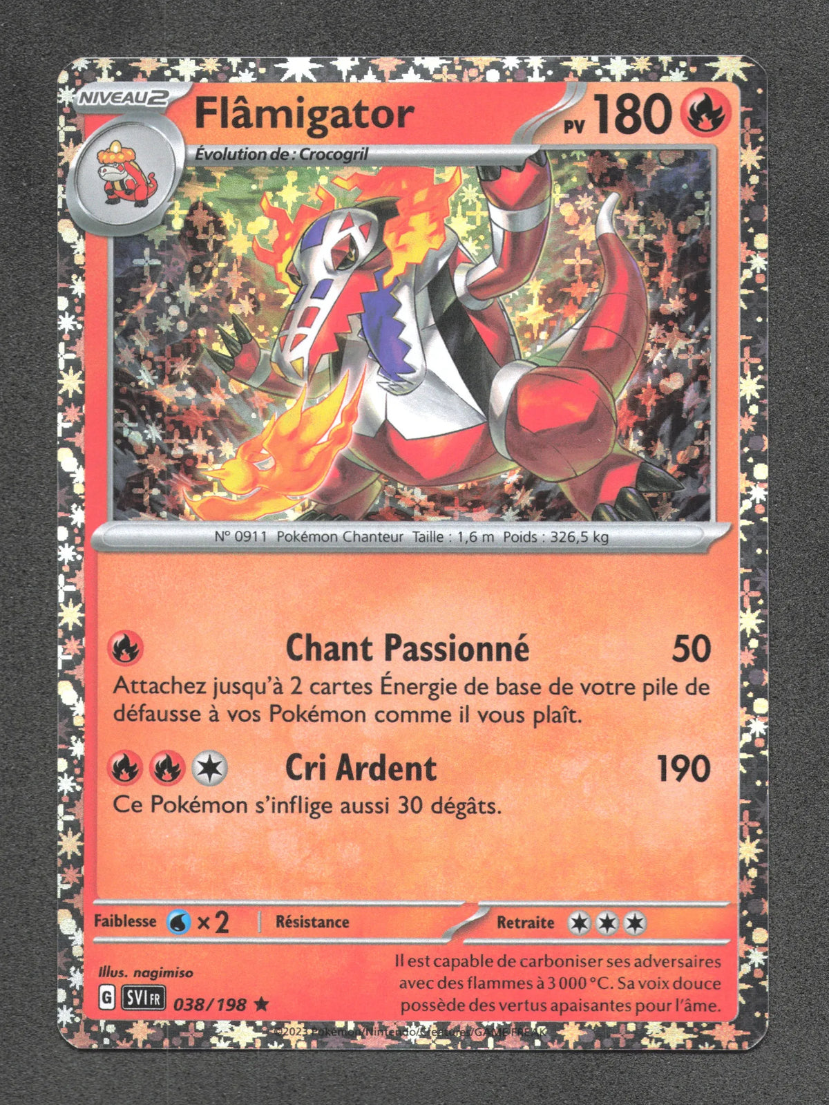 038/198 Flamigator HOLO SPARKLE - Écarlate et Violet - HOLO SPARKLE