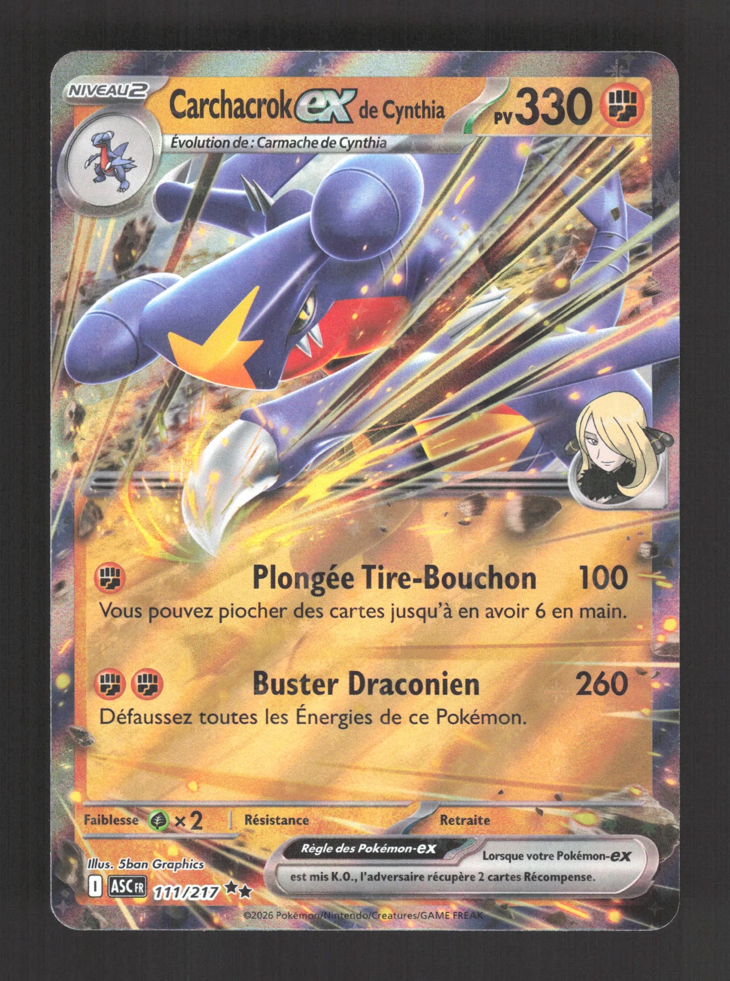 111/217 Carchacrok EX - Héros Transcendants