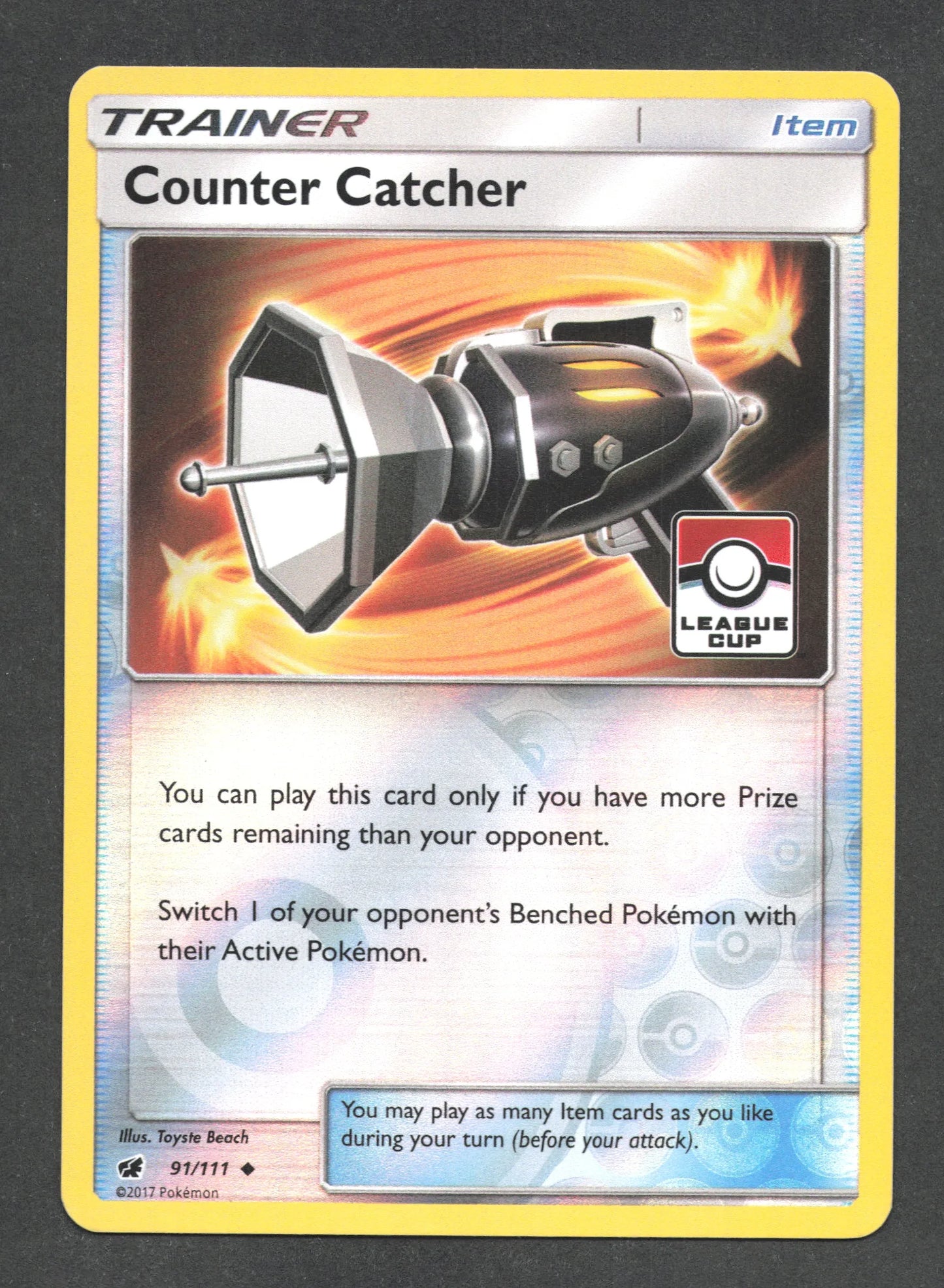 91/111 Counter Catcher REVERSE STAMP LIGUE - ANGLAIS