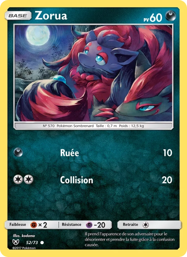 52/73 Zorua REVERSE - Légendes Brillantes