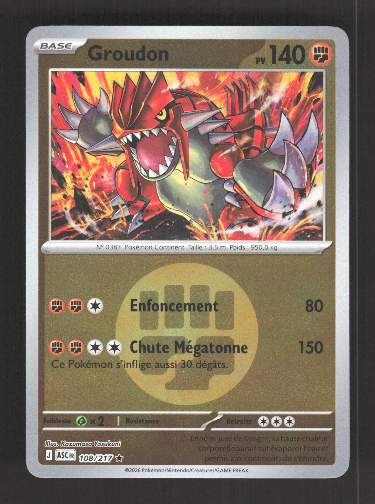108/217 Groudon REVERSE ENERGIE - Héros Transcendants