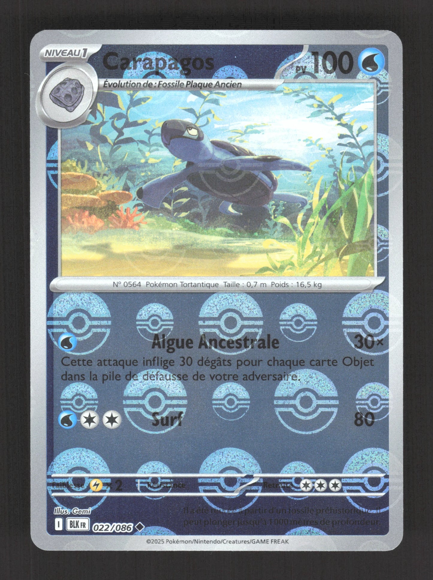 022/086 Carapagos POKEBALL - Foudre Noire