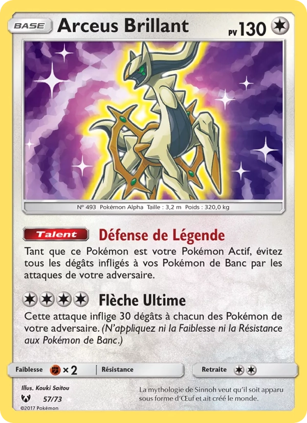 57/73 Arceus BRILLANT - Légendes Brillantes