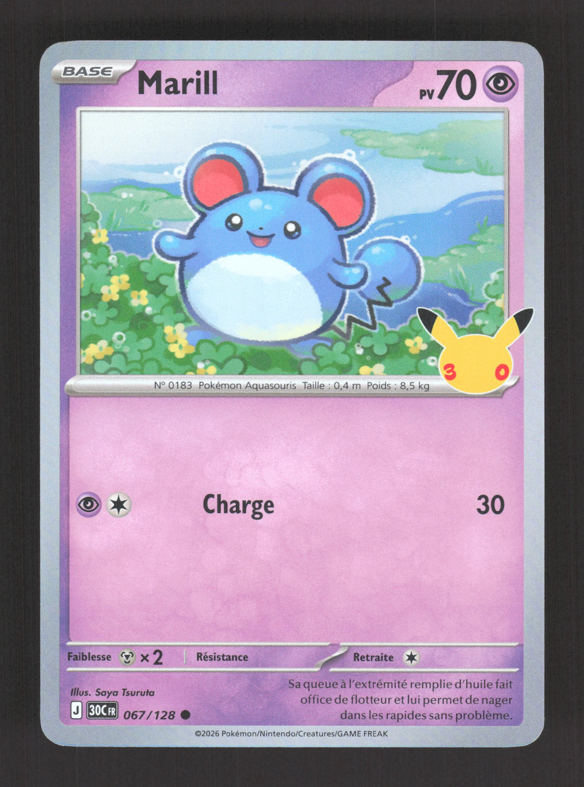067/128 Marill HOLO - 30 Anniversaire