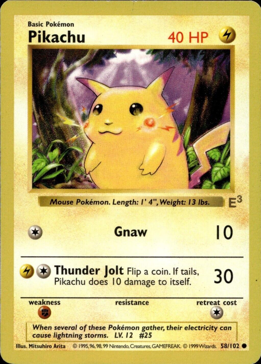 58/102 Pikachu CO STAMP E3 - Anglais
