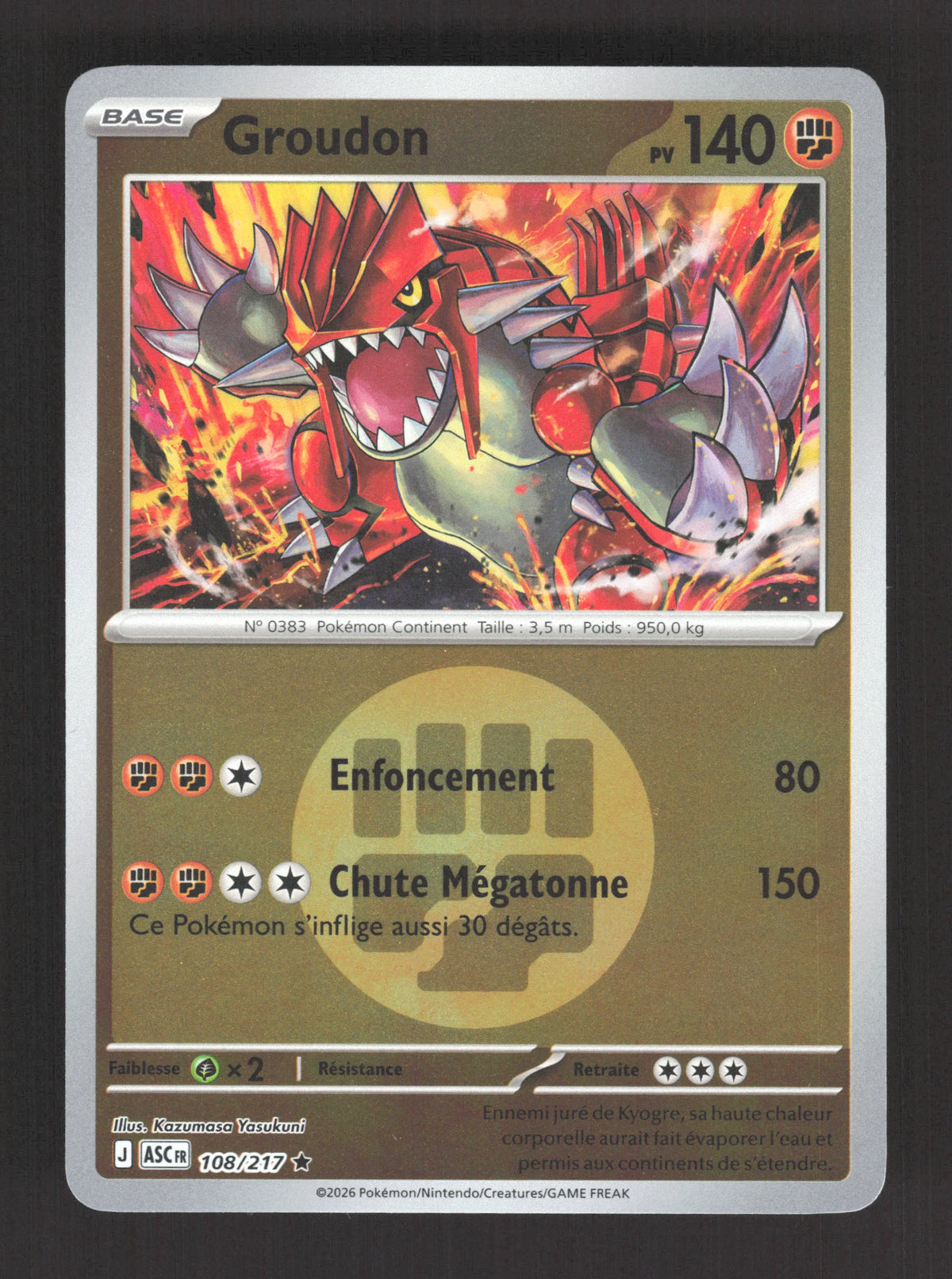 108/217 Groudon REVERSE ENERGIE - Héros Transcendants