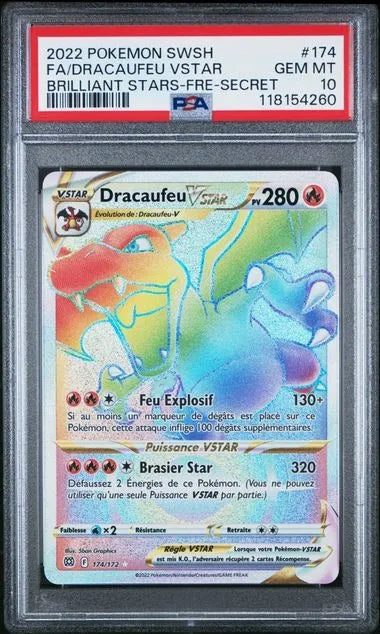 174/172 Dracaufeu VSTAR PSA 10 - Cartes Gradées