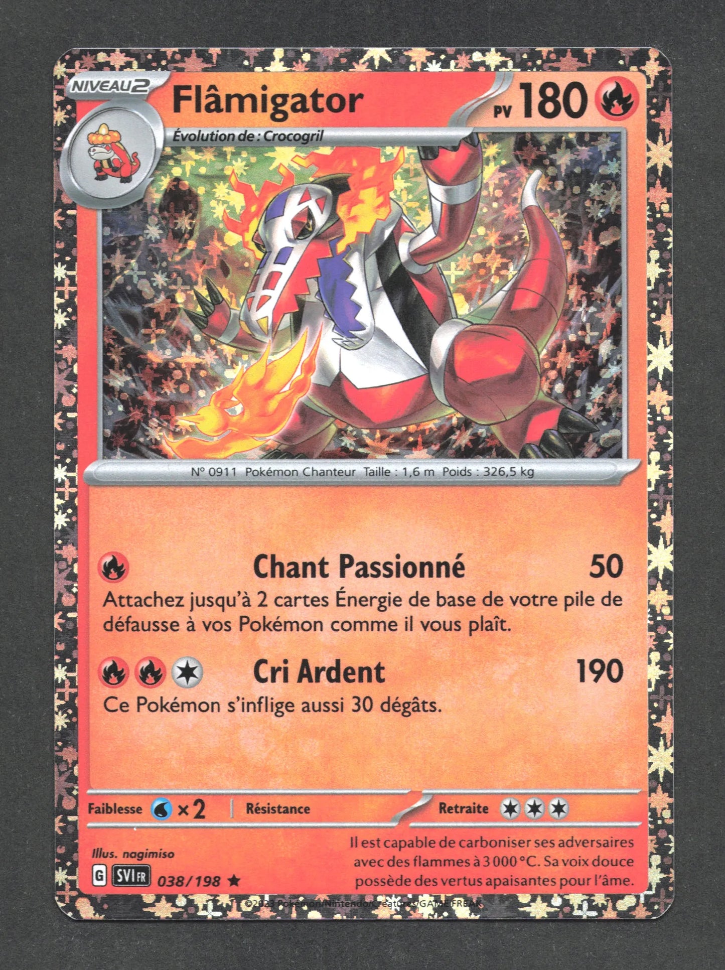 038/198 Flamigator HOLO SPARKLE - Écarlate et Violet - HOLO SPARKLE