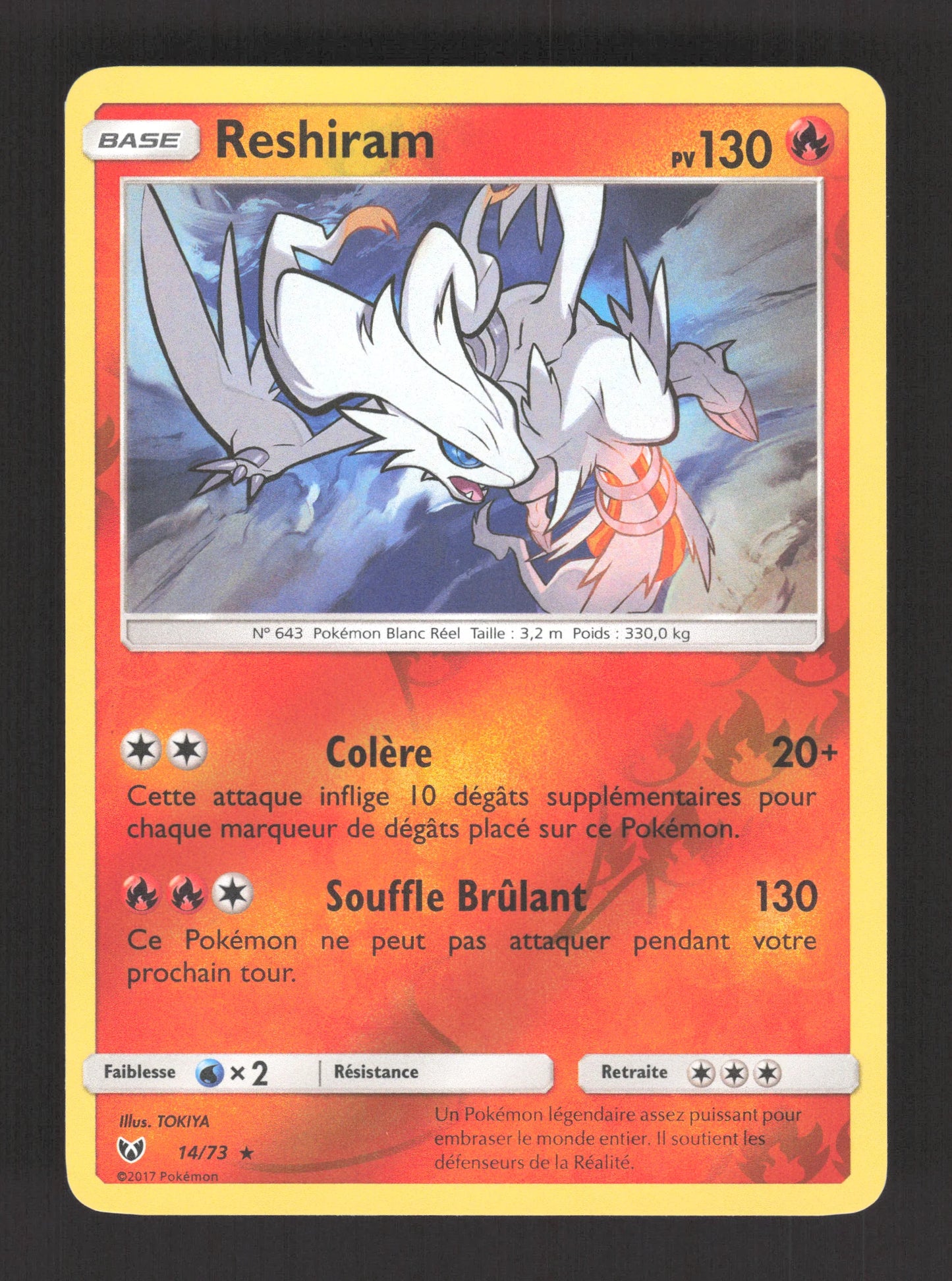 14/73 Reshiram REVERSE - Légendes Brillantes