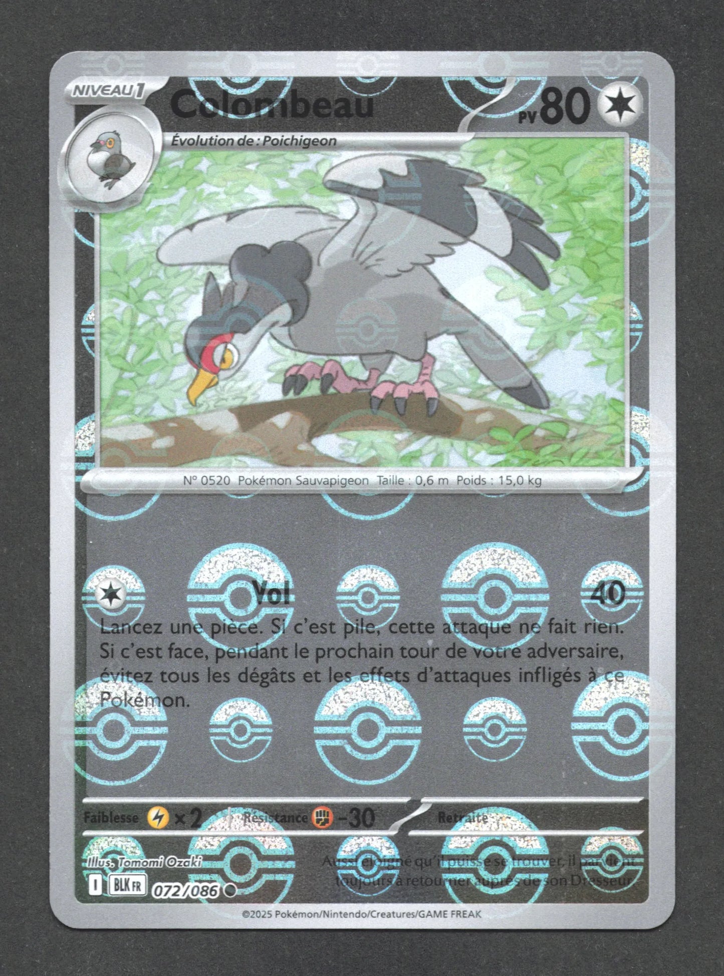 072/086 Colombeau POKEBALL - Foudre Noire - Pokeball