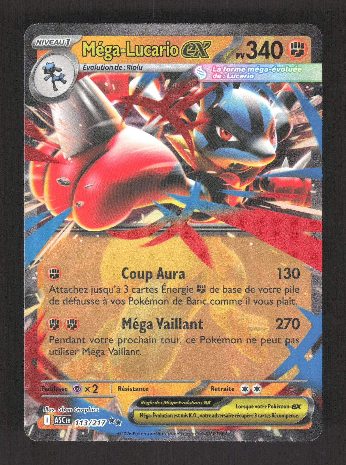 113/217 Mega Lucario EX - Héros Transcendants
