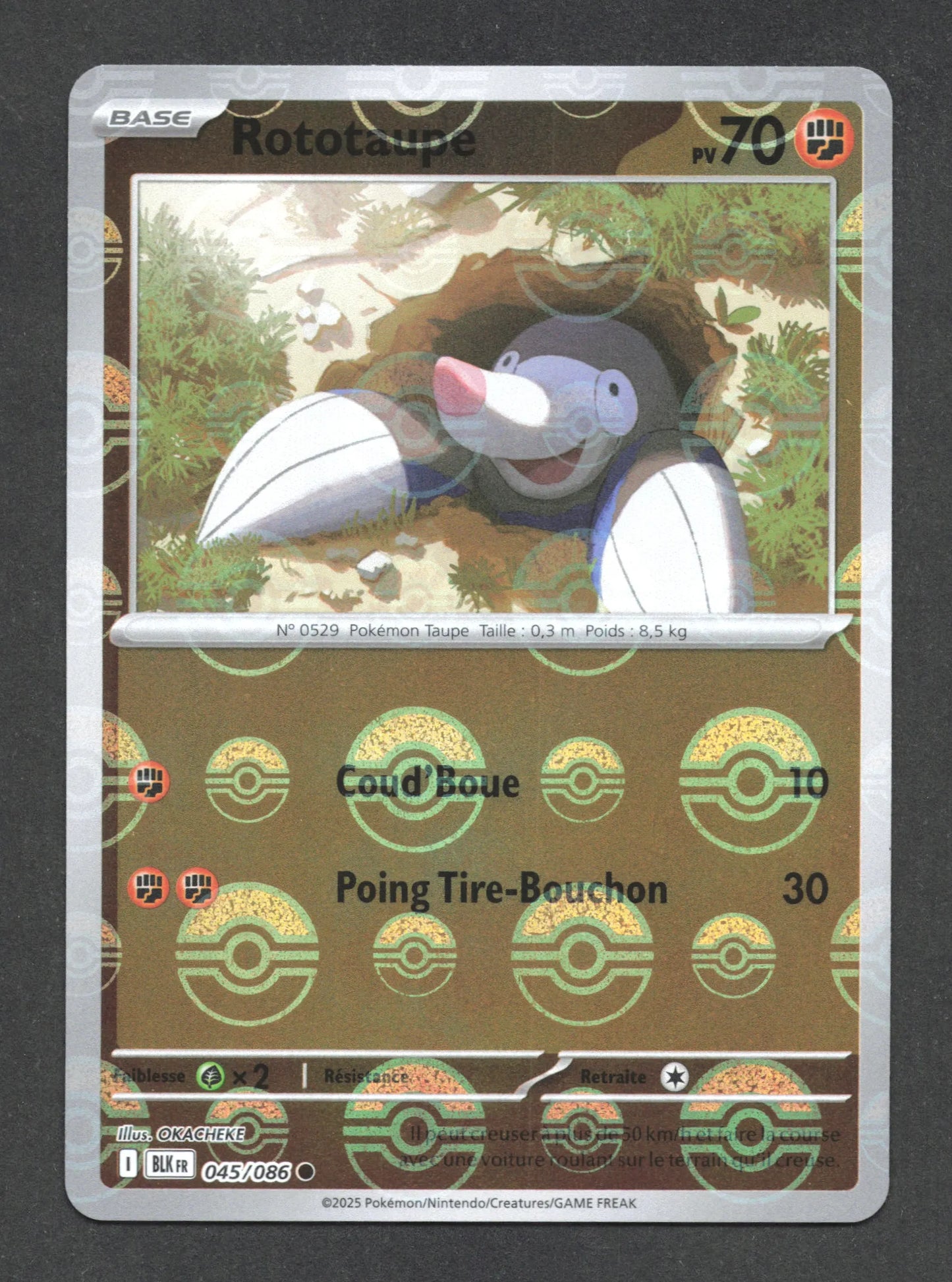 045/086 Rototaupe POKEBALL - Foudre Noire - Pokeball