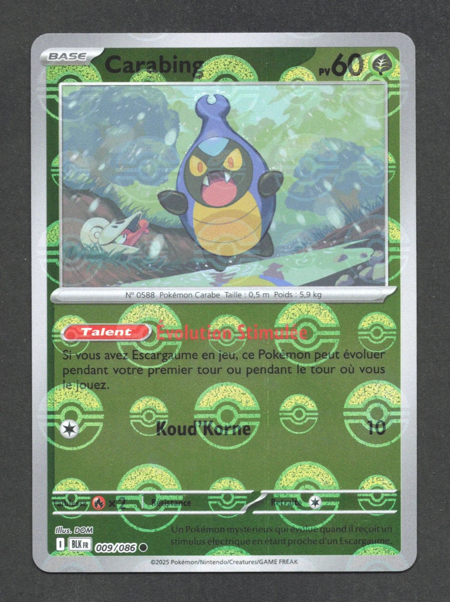009/086 Carabing POKEBALL - Foudre Noire - Pokeball