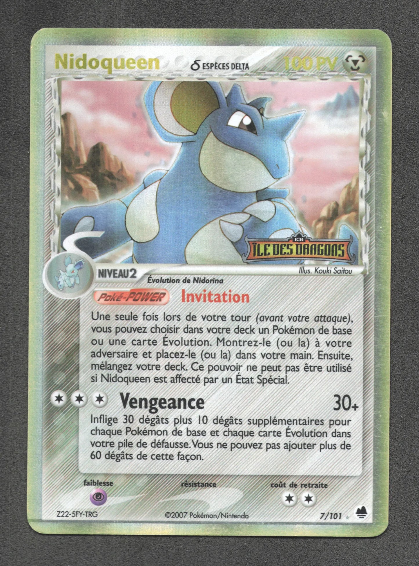 7/101 Nidoqueen HOLO REVERSE STAMP - Île des Dragons