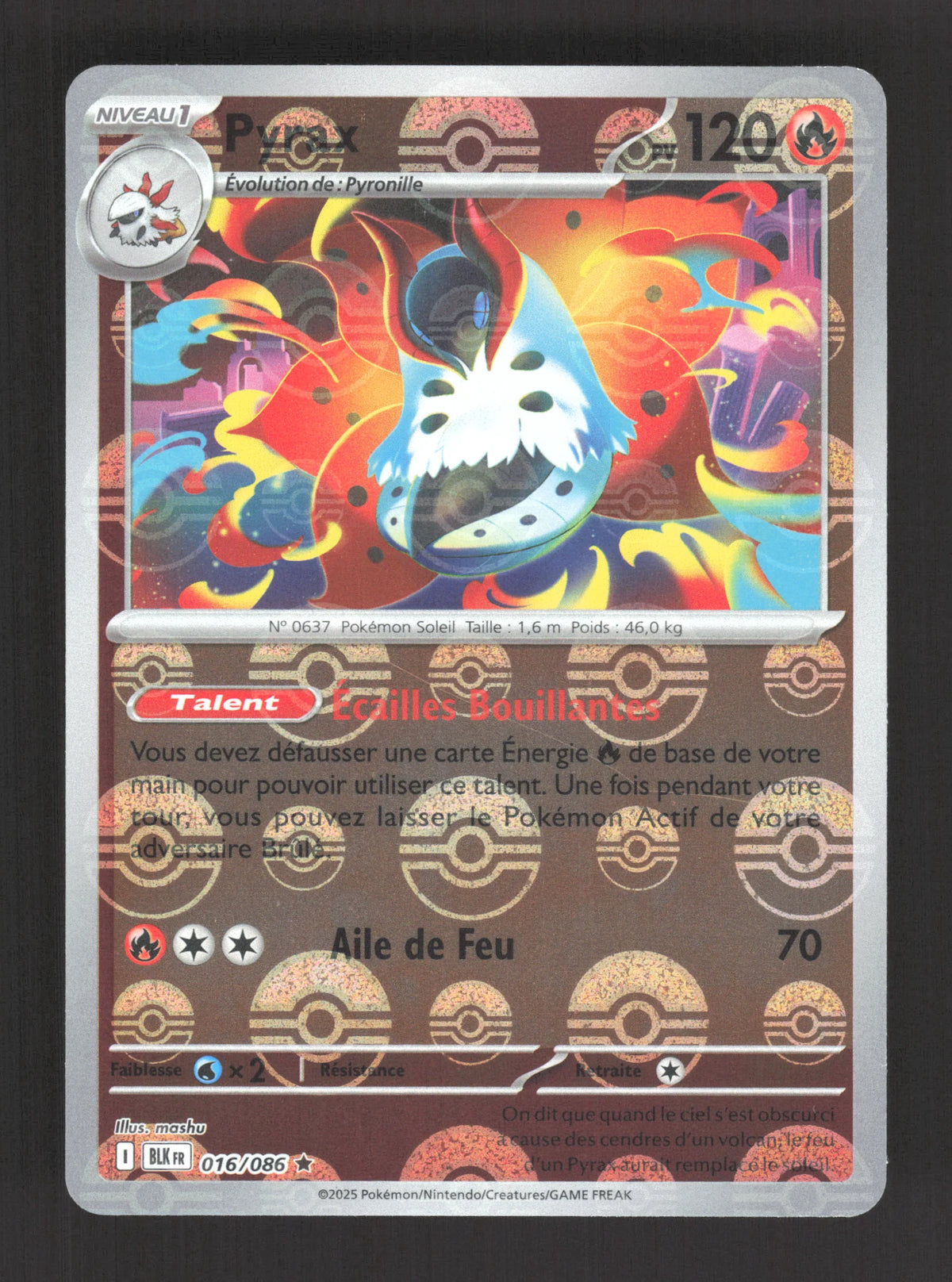 016/086 Pyrax POKEBALL - Foudre Noire