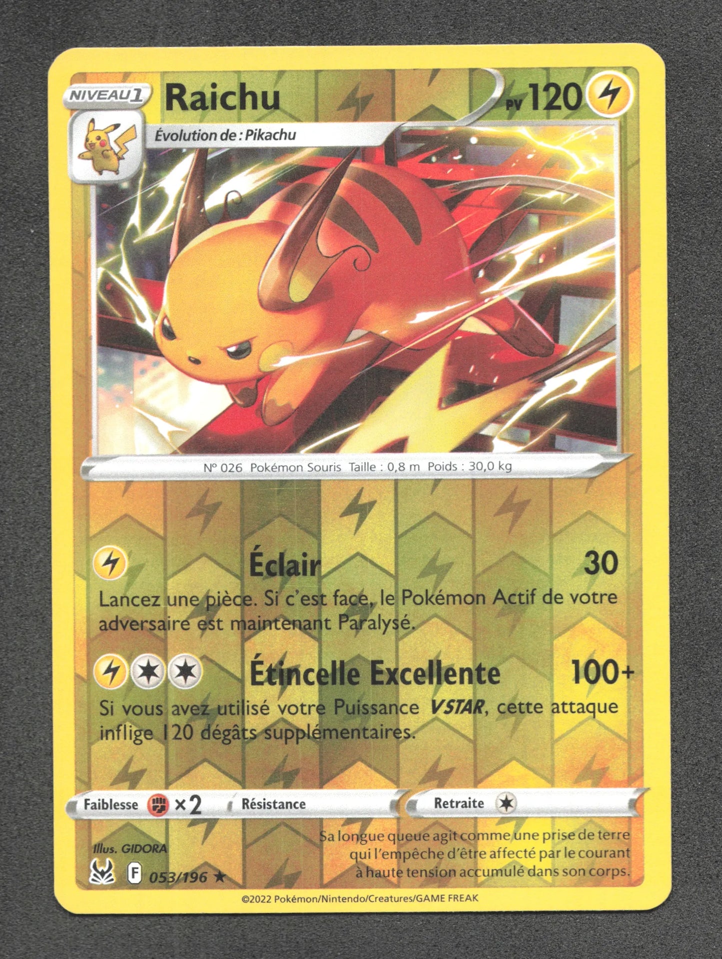 053/196 Raichu REVERSE - Origine Perdue