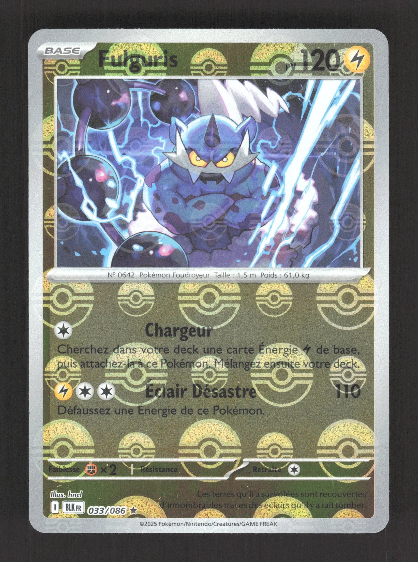 033/086 Fulguris POKEBALL - Foudre Noire