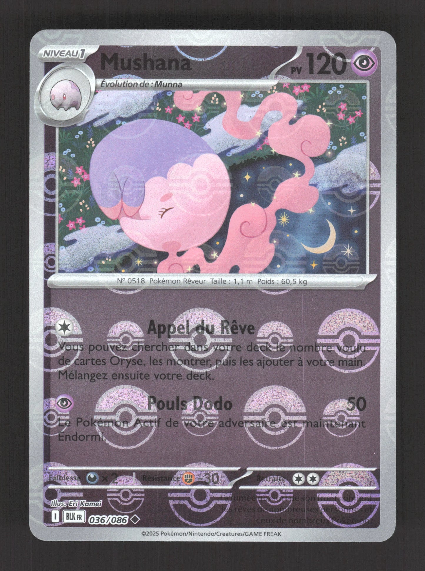036/086 Mushana POKEBALL - Foudre Noire