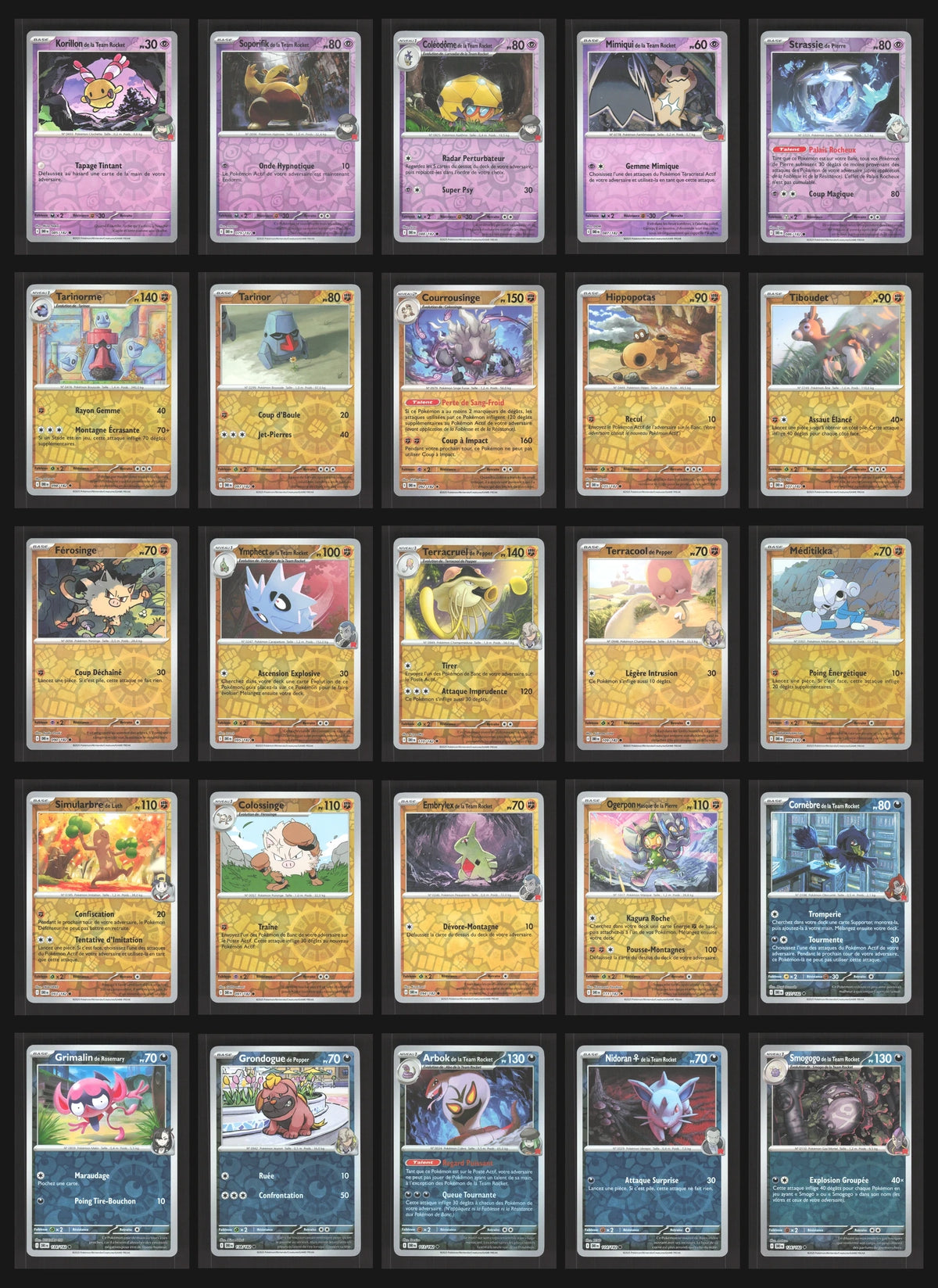 Lot de 111 Reverse EV10 (sans doublon)