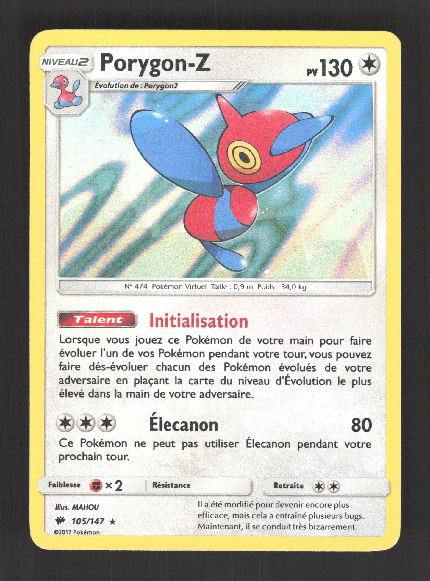 105/147 Porygon Z HOLO - Ombres Ardentes