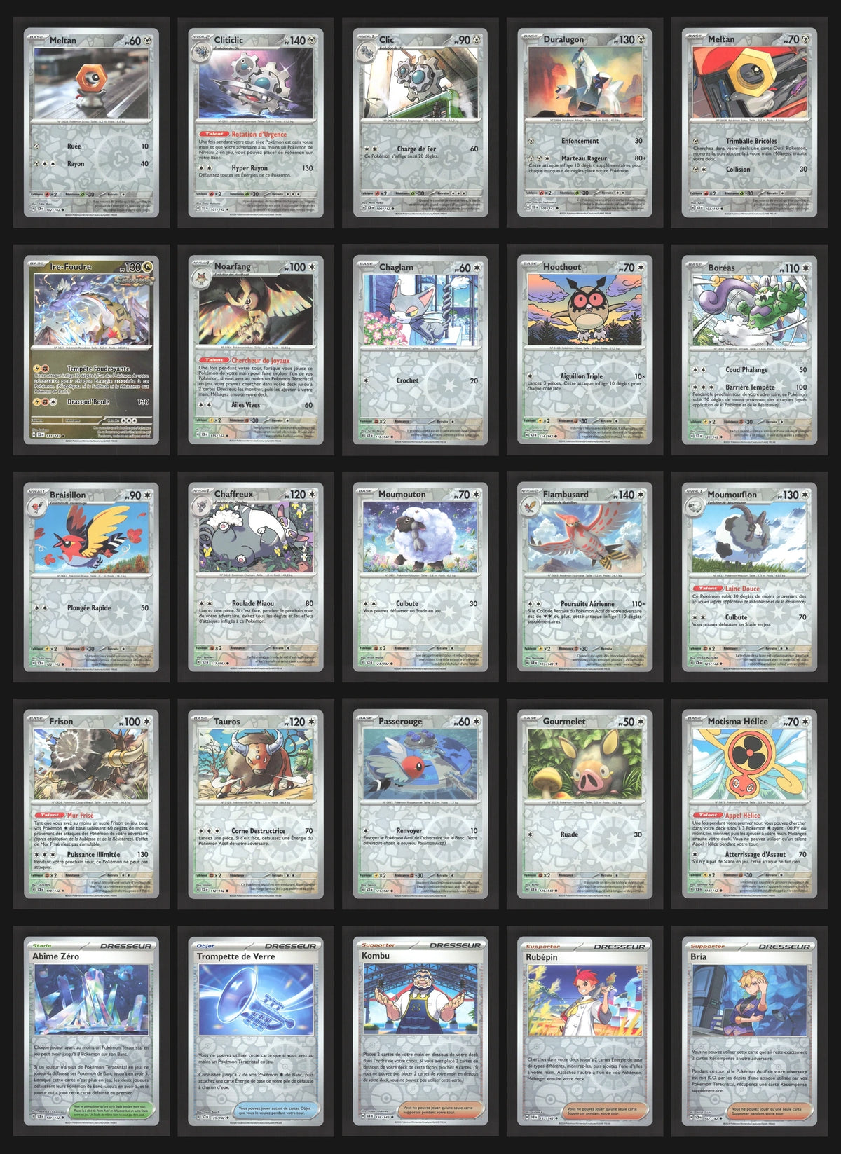 Lot de 102 Reverse EV7 (sans doublon)