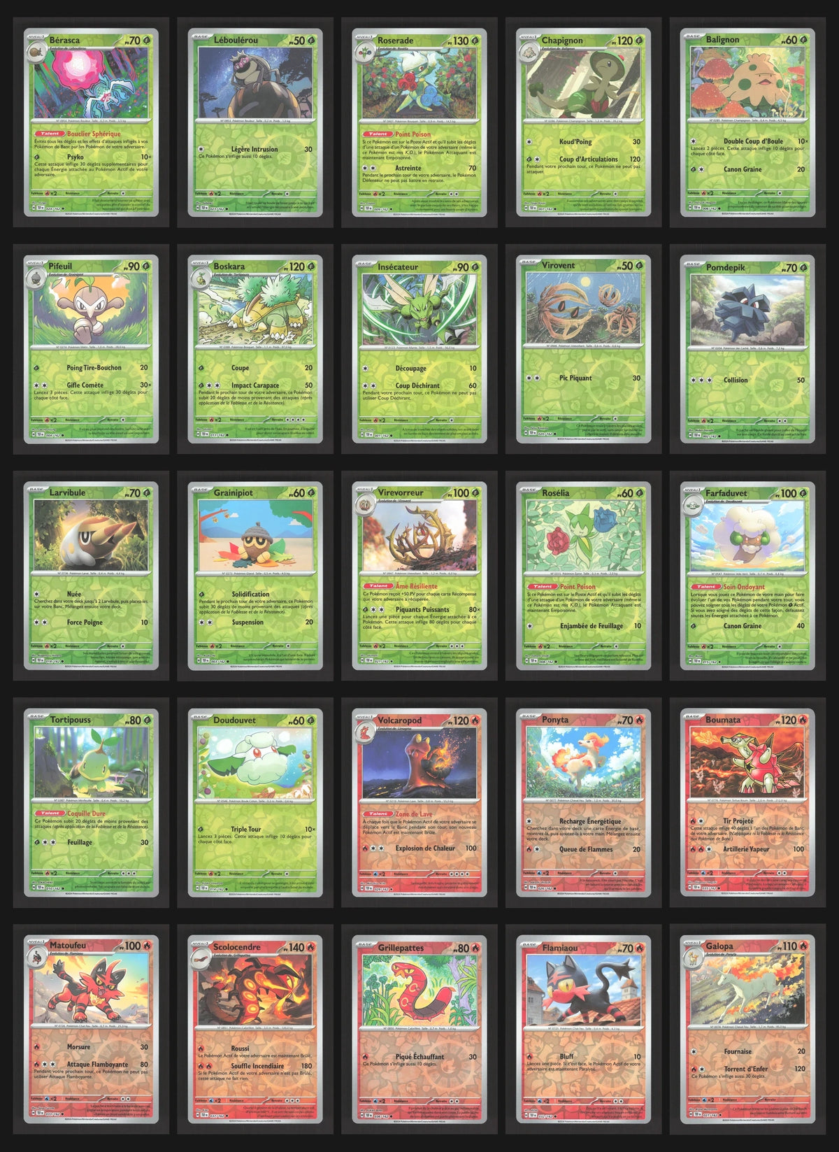 Lot de 105 Reverse EV5 (sans doublon)