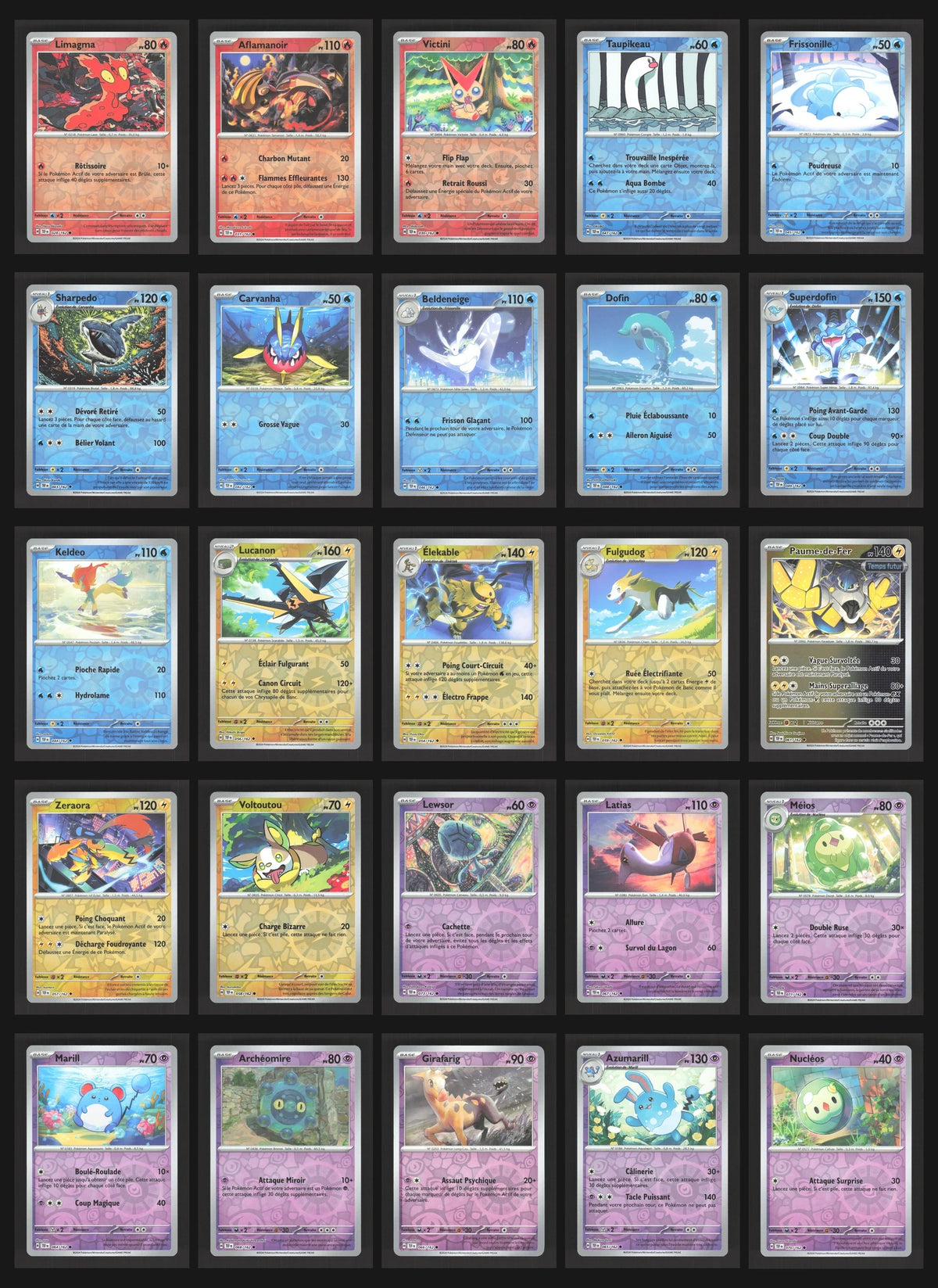 Lot de 105 Reverse EV5 (sans doublon)
