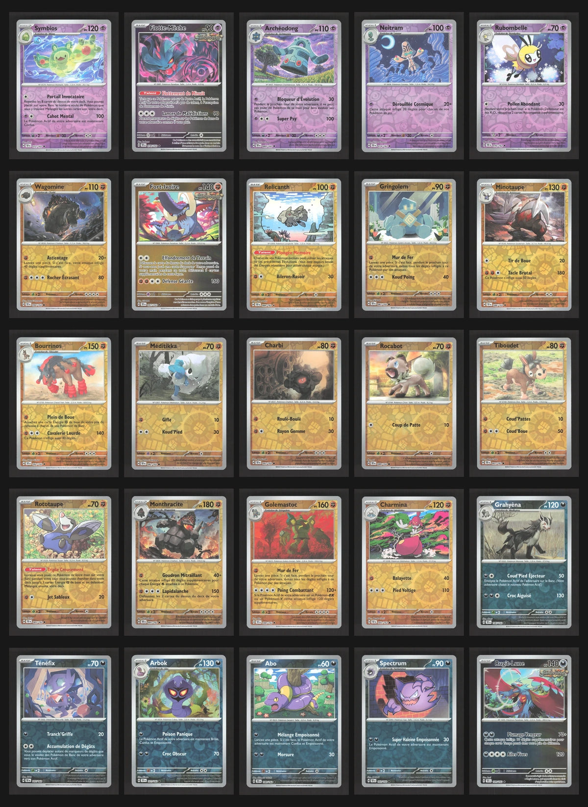 Lot de 105 Reverse EV5 (sans doublon)