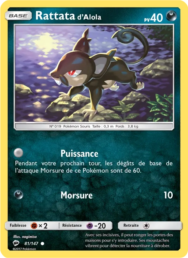 81/147 Rattata REVERSE - Ombres Ardentes