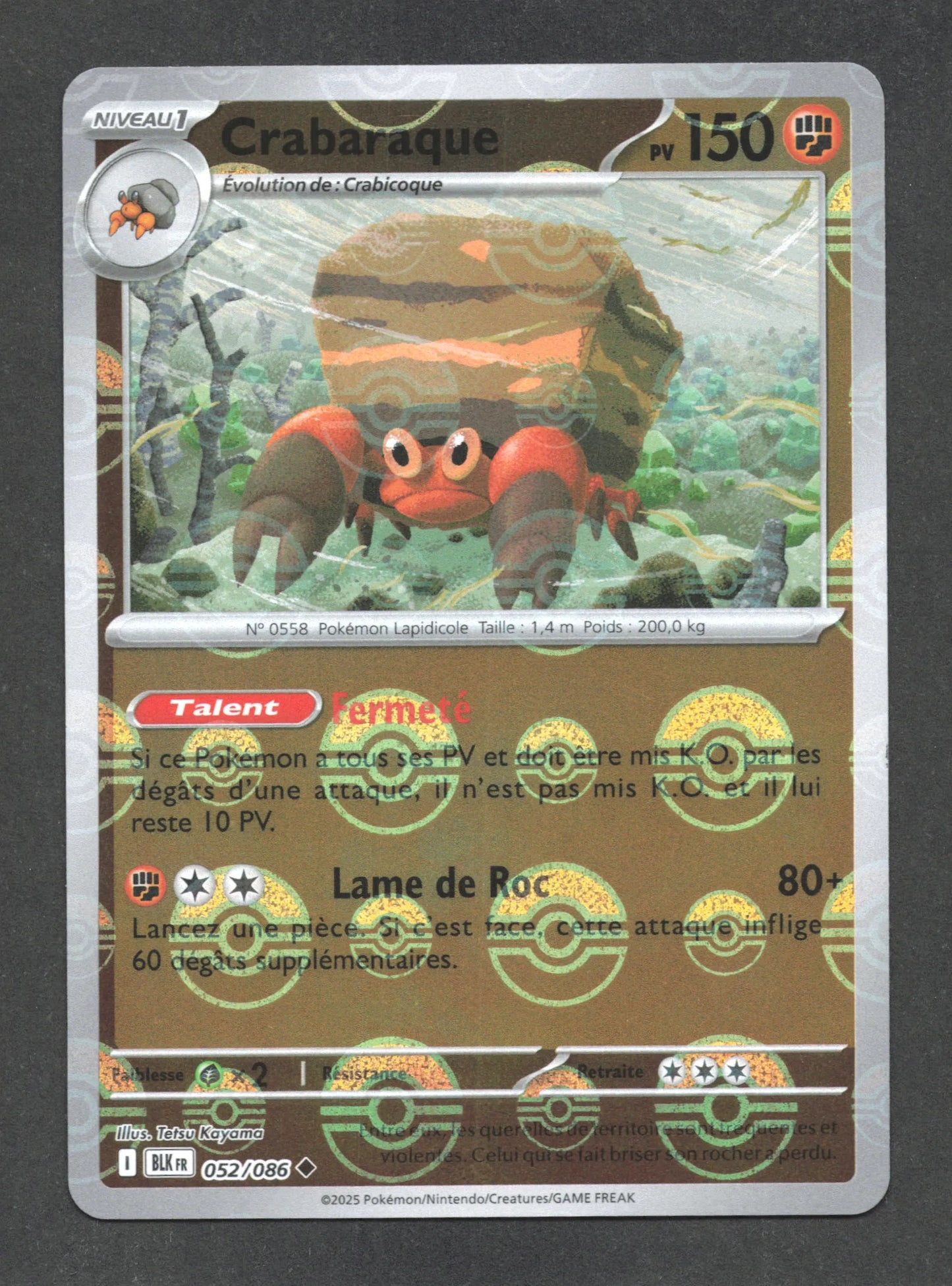 052/086 Crabaraque POKEBALL - Foudre Noire - Pokeball