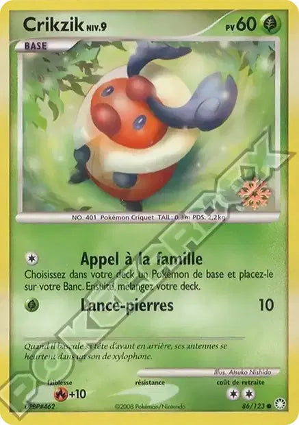 86/123 Crikzik PROMO FLOCON - Calendrier Pokémon 2009