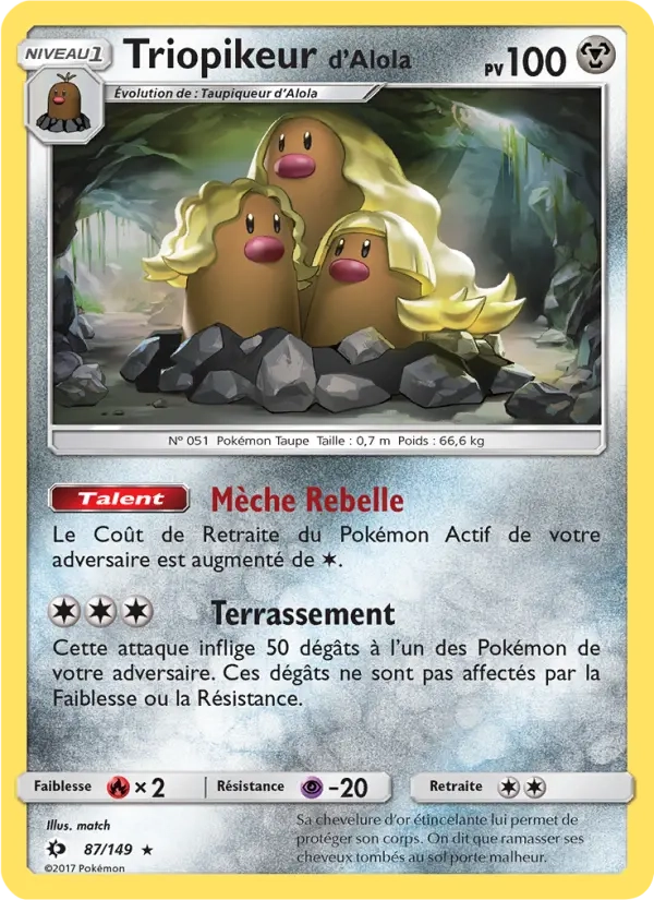 87/149 Triopikeur HOLO COSMOS - Soleil et Lune