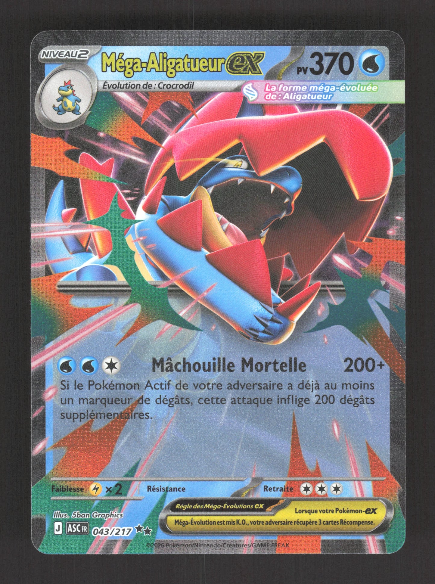 043/217 Mega Aligatueur EX - Héros Transcendants