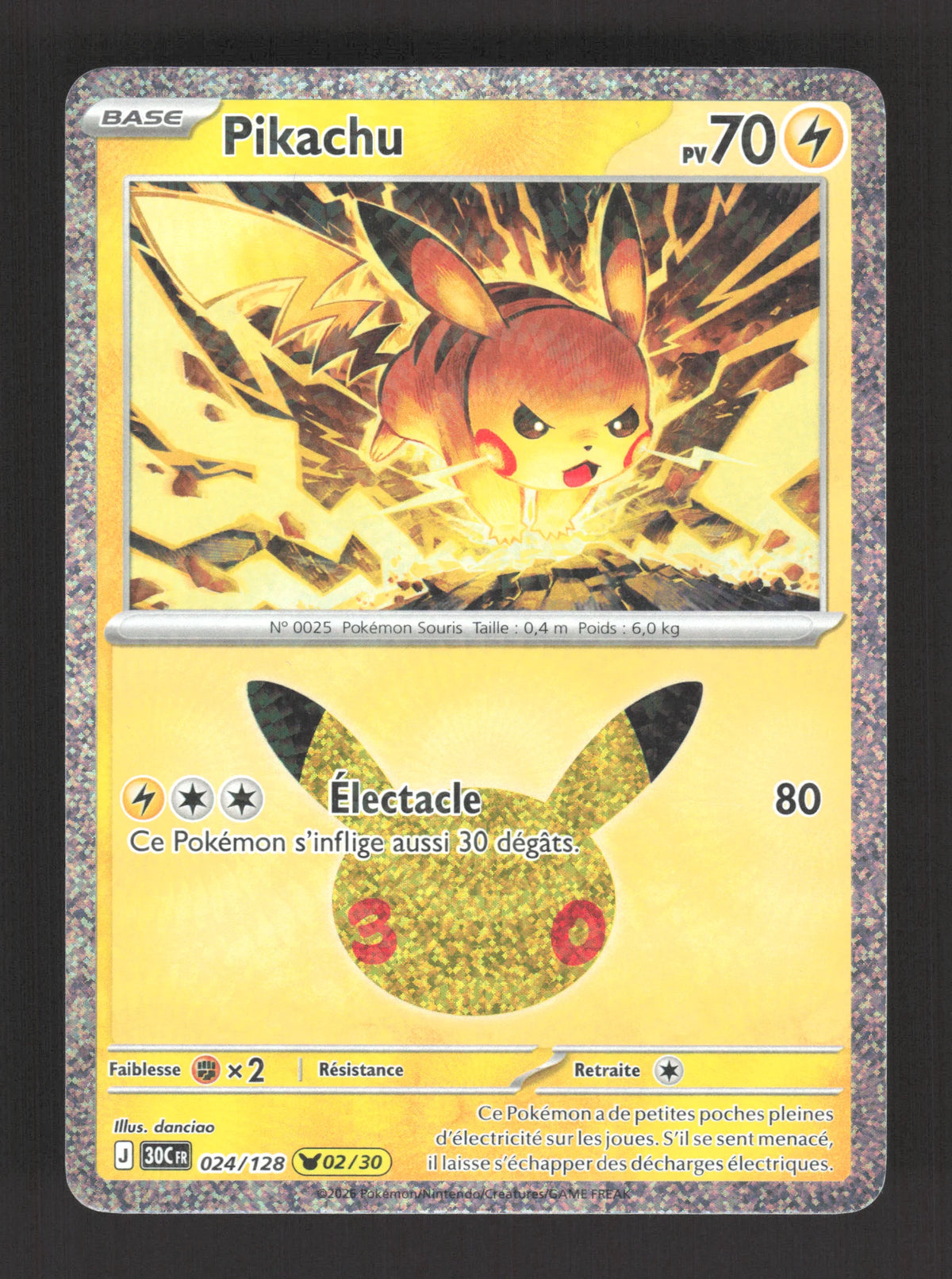 024/128 Pikachu HOLO - 30 Anniversaire
