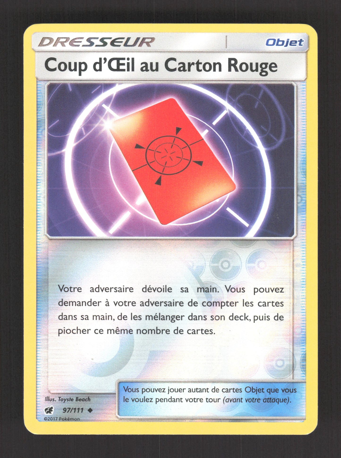97/111 Coup Oeil au Carton Rouge REVERSE - Invasion Carmin