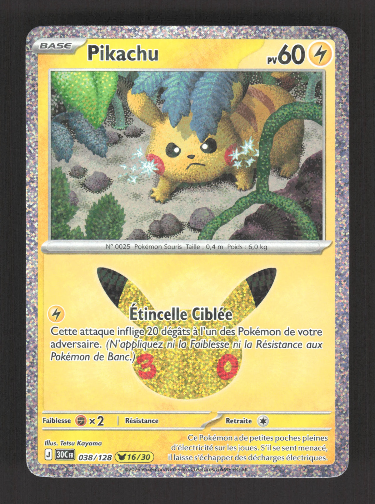 038/128 Pikachu HOLO - 30 Anniversaire
