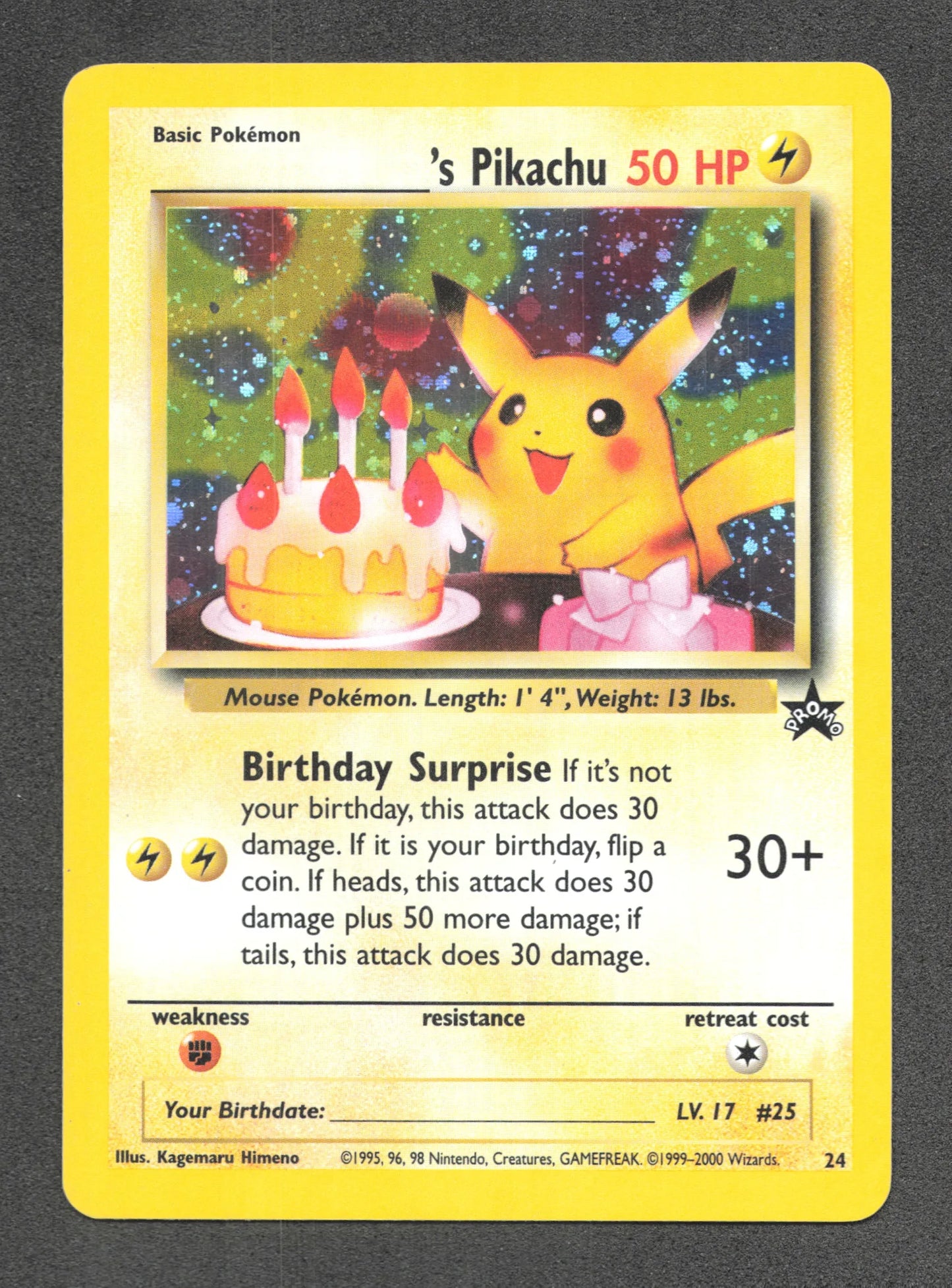 24 Birthday Pikachu HOLO - Anglais