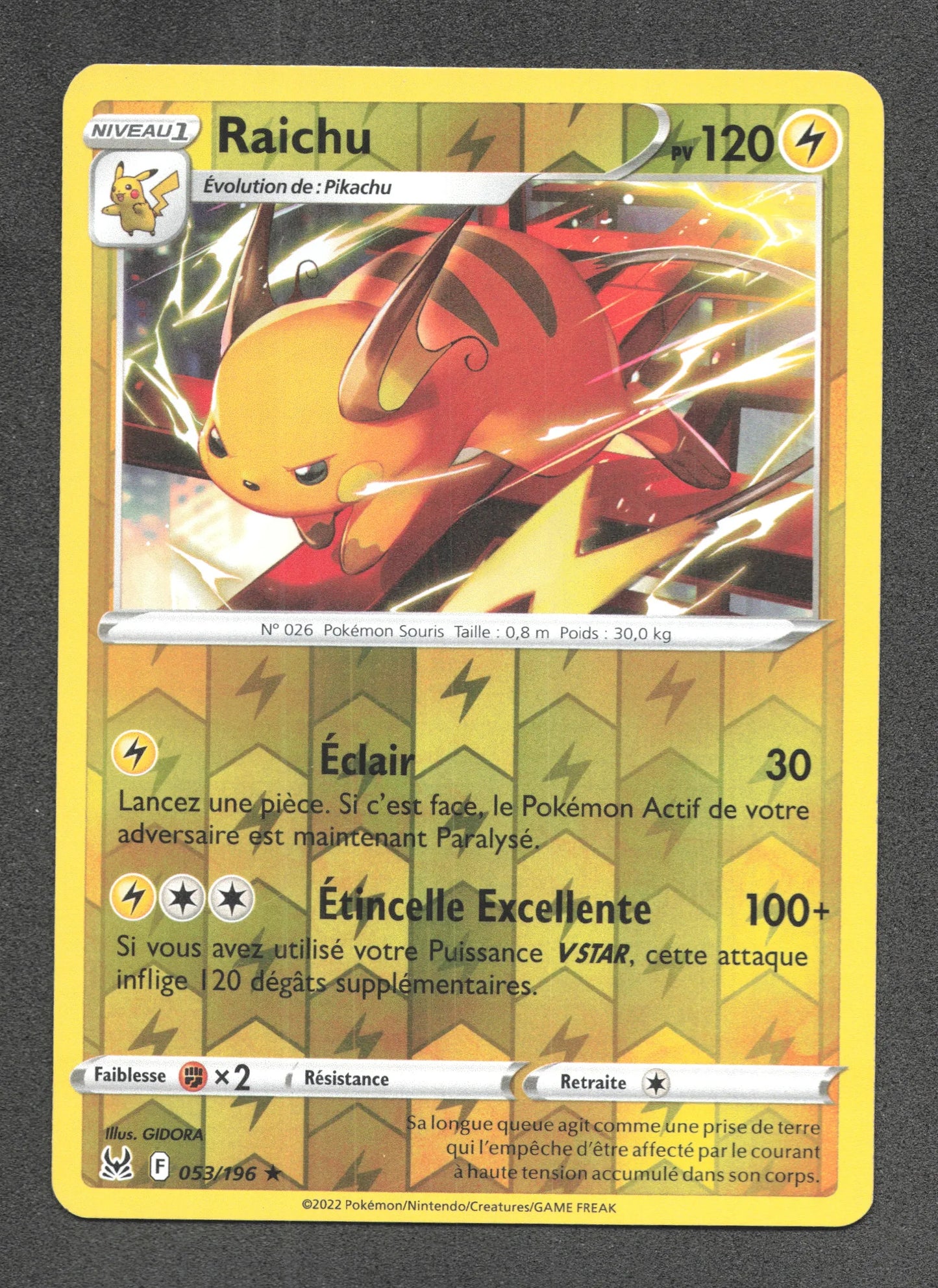 053/196 Raichu REVERSE - Origine Perdue