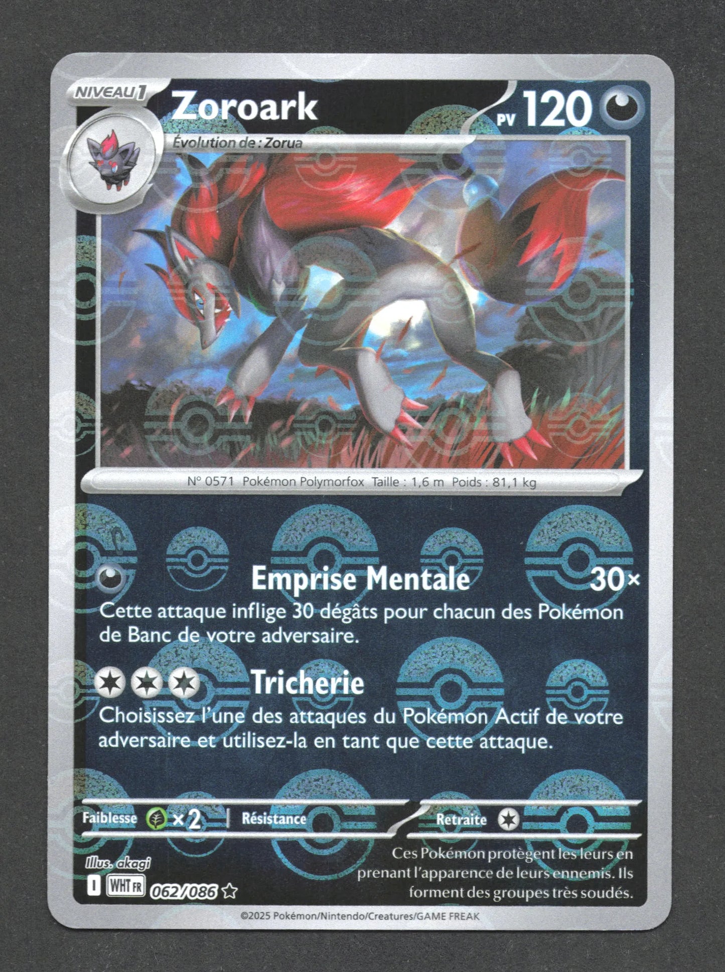 062/086 Zoroark POKEBALL - Flamme Blanche - Pokeball