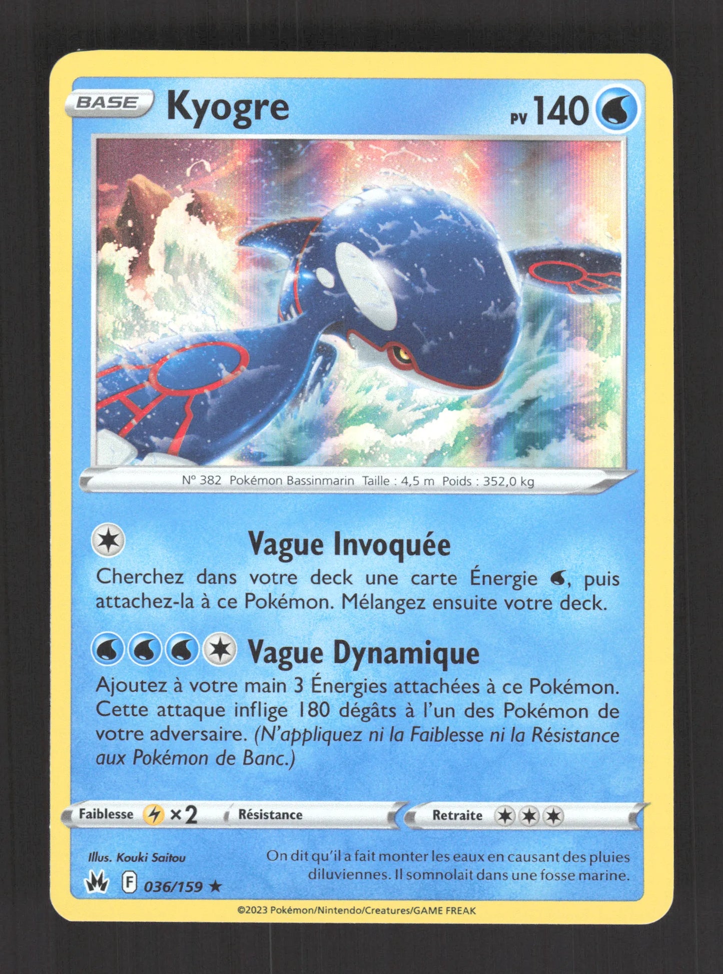 036/159 Kyogre HOLO - Zénith Suprême