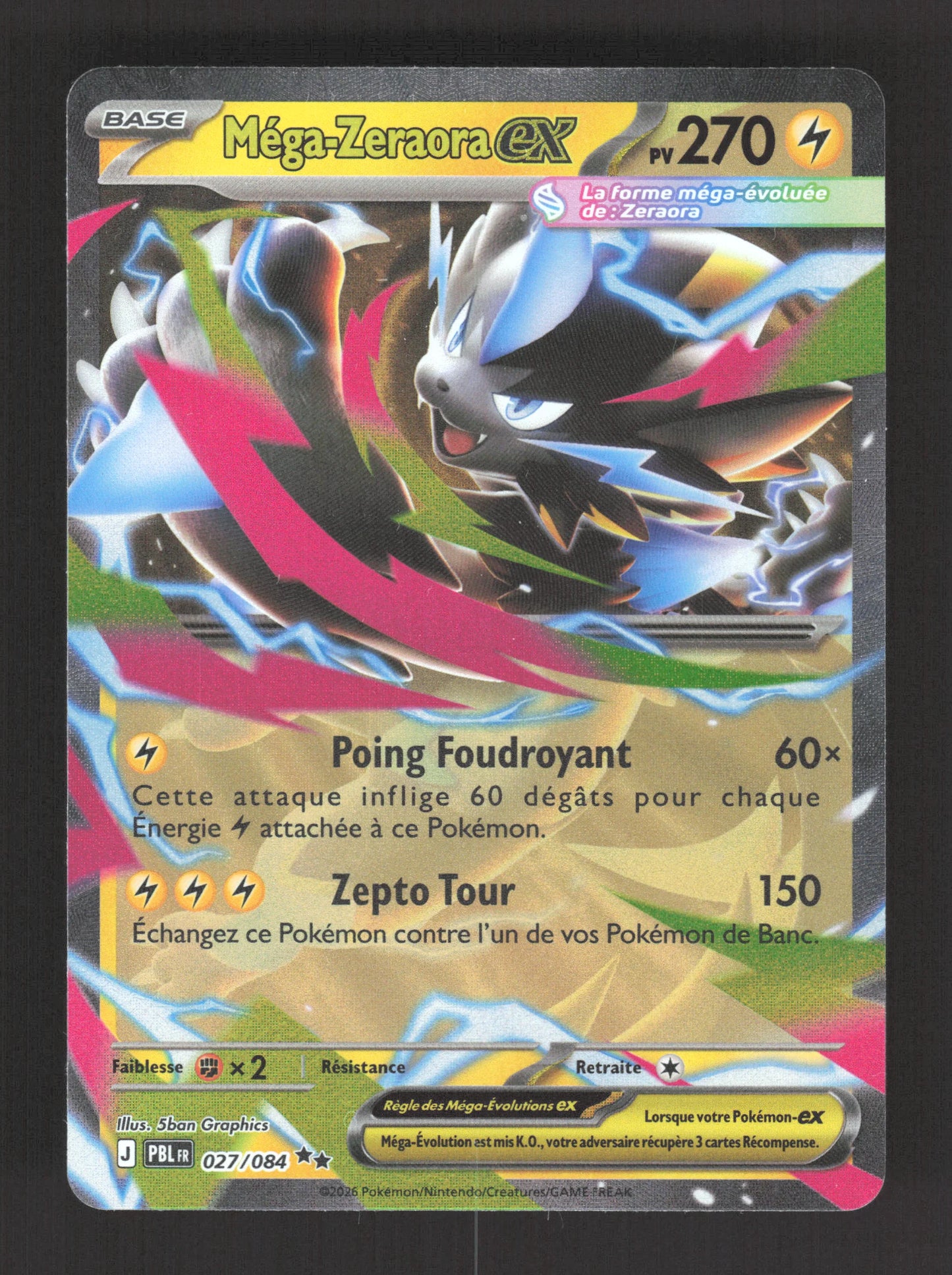 027/084 Mega Zeraora EX - Nuit Noire