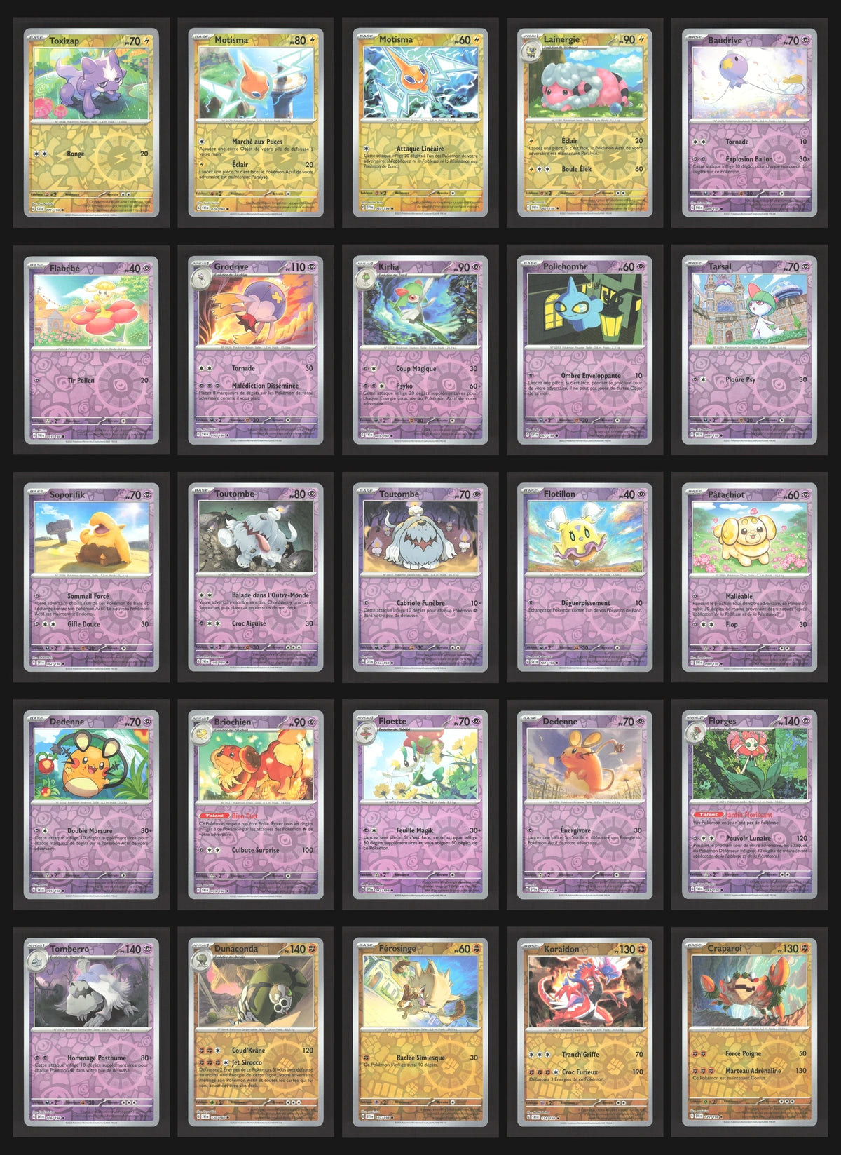 Lot de 135 Reverse EV1 (sans doublon)