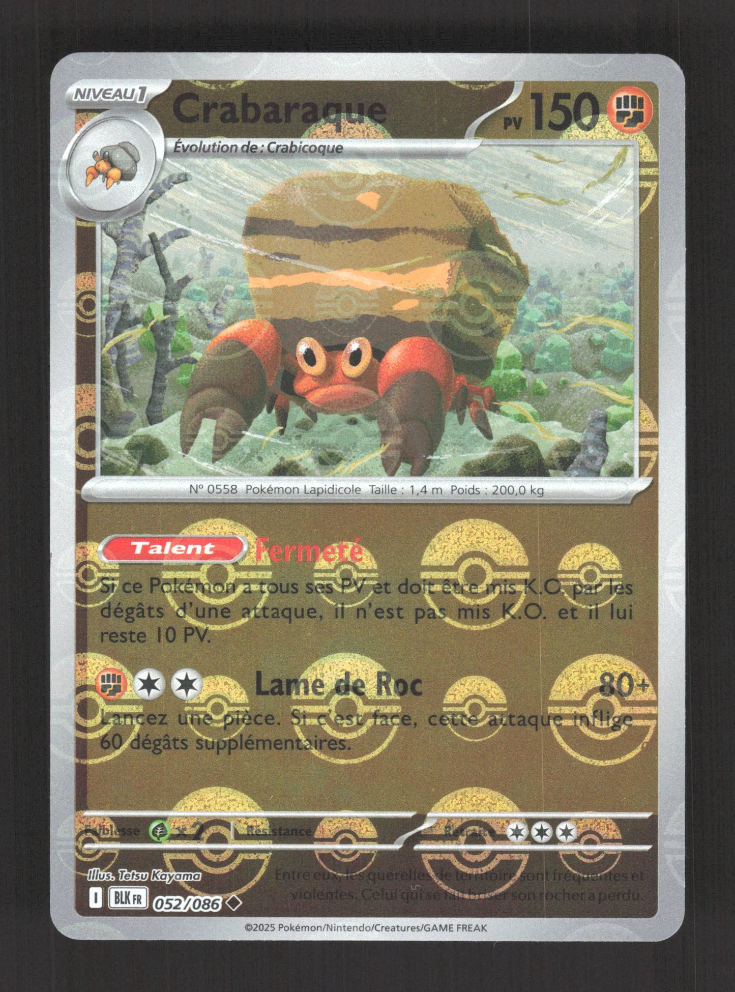 052/086 Crabaraque POKEBALL - Foudre Noire
