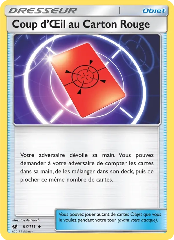 97/111 Coup Oeil au Carton Rouge REVERSE - Invasion Carmin