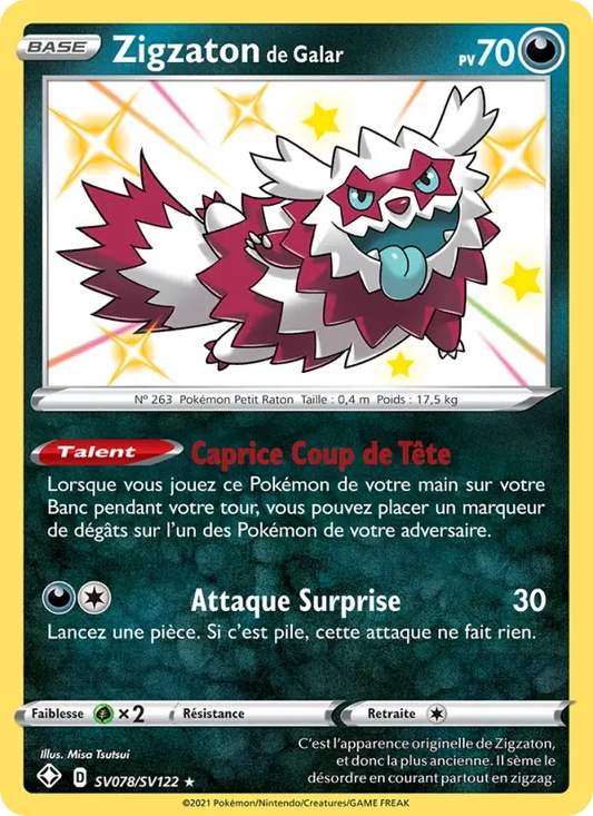 SV078/SV122 Zigzaton SHINY - Destinées Radieuses