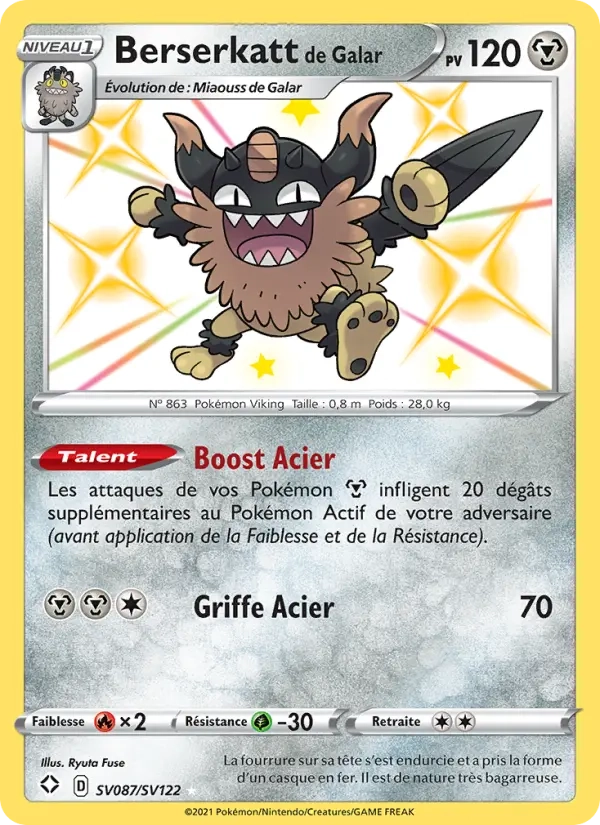 SV087/SV122 Berserkatt SHINY - Destinées Radieuses